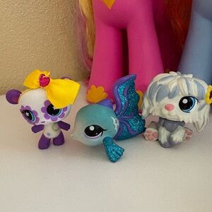 LPS Littlest Pet Shop lot of 3 panda/ fish/ dog
